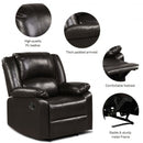 Recliner Chair Lounger Single Sofa for Home Theater Seating with Footrest Armrest-Brown