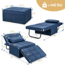 Sofa Bed 4 in 1 Multi-Function Convertible Sleeper Folding footstool-Blue