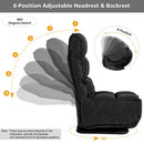 Swivel Folding Floor Gaming Chair with 6 Adjustable Positions  and Metal Base-Black