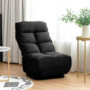 Swivel Folding Floor Gaming Chair with 6 Adjustable Positions  and Metal Base-Black
