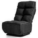 Swivel Folding Floor Gaming Chair with 6 Adjustable Positions  and Metal Base-Black