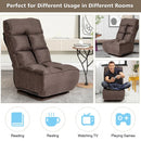 Swivel Folding Floor Gaming Chair with 6 Adjustable Positions  and Metal Base-Coffee