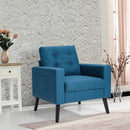 Modern Tufted Accent Chair w- Rubber Wood Legs-Blue