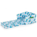 2-in-1 Convertible Kids Sofa with Velvet Fabric-Light Blue