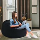 3' Bean Bag Chair with Microfiber Cover and Independent Sponge Filling-Black