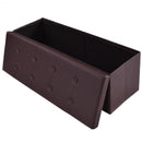 45" Large Folding Ottoman Storage Seat - Brown