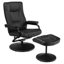Swivel Lounge Chair Recliner with Ottoman-Black