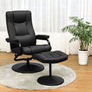 Swivel Lounge Chair Recliner with Ottoman-Black