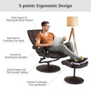 Swivel Lounge Chair Recliner with Ottoman-Brown