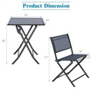 3 Pieces Bistro Set Garden Backyard Table Chairs Furniture Set