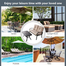 2 pcs Patio Outdoor Cushioned Coffee Table Seat-Beige