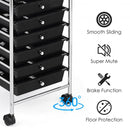 10 Drawer Rolling Storage Cart Organizer-Black