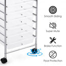10 Drawer Rolling Storage Cart Organizer-Clear