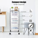 10 Drawer Rolling Storage Cart Organizer-Clear