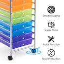 10 Drawer Rolling Storage Cart Organizer-Multicolor