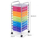 10 Drawer Rolling Storage Cart Organizer-Multicolor