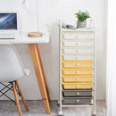 10 Drawer Rolling Storage Cart Organizer-Yellow