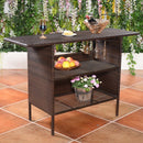 Outdoor Patio Rattan Bar Counter Table