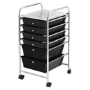 6 Drawers Rolling Storage Cart Organizer-Black