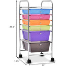 6 Drawers Rolling Storage Cart Organizer-Transparent Multicolor