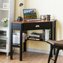 Corner Wooden PC Laptop Computer Desk-Coffee
