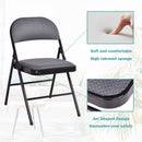 Set of 4 Fabric Upholstered Padded Seat Folding Chairs