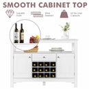 Elegant Classical Multifunctional Wooden Wine Cabinet Table White