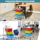 3-Drawer Rolling Storage Cart with Plastic Drawers for Office-Multicolor