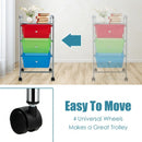 3-Drawer Rolling Storage Cart with Plastic Drawers for Office-RGB