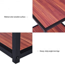 20 Inch Metal Square Side Table Coffee Stand Bottom with 2-Tier Shelf