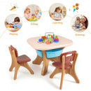Children Kids Activity Table & Chair Set Play Furniture W-Storage-Coffee