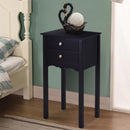 Side Table End Accent Table w- 2 Drawers-Black