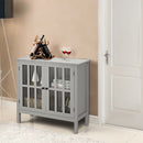 Glass Door Sideboard Console Storage Buffet Cabinet-Gray