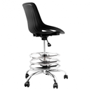 Set of 2 Armless PP Swivel Height Adjustable Desk Chair w- Footrest-Black