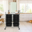 12 Drawers Rolling Cart Storage Scrapbook Paper Organizer Bins-Black
