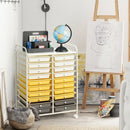 20 Drawers Storage Rolling Cart Studio Organizer-Yellow