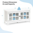 50" TV Stand Modern Wood Storage Console with 2 Doors-White