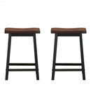 24" Height Set of 2 Home Kitchen Dining Room Bar Stools-Coffee