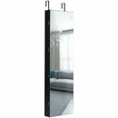 Wall and Door Mounted Mirrored Jewelry Cabinet with Lights-Black