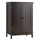 Bathroom Floor Storage Double Door Cupboard Cabinet-Brown