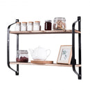 2-Tier Rustic Wall Mounted Floating Shelf Multi-purpose Storage