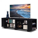 59" Console Storage Entertainment Media Wood TV Stand-Black