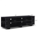 59" Console Storage Entertainment Media Wood TV Stand-Black