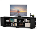 59" Console Storage Entertainment Media Wood TV Stand-Black