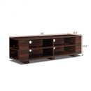 59" Console Storage Entertainment Media Wood TV Stand-Walnut