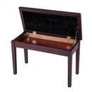 Solid Wood PU Leather Padded Piano Bench Keyboard Seat-Coffee