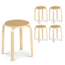 Set of 4 18" Wood Home Backless Dining Chairs