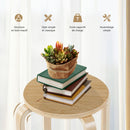 Set of 4 18" Wood Home Backless Dining Chairs