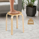 Set of 4 18" Wood Home Backless Dining Chairs