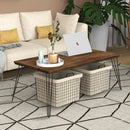 Rustic Industrial Solid Wood Rectangular Cocktail Coffee Table